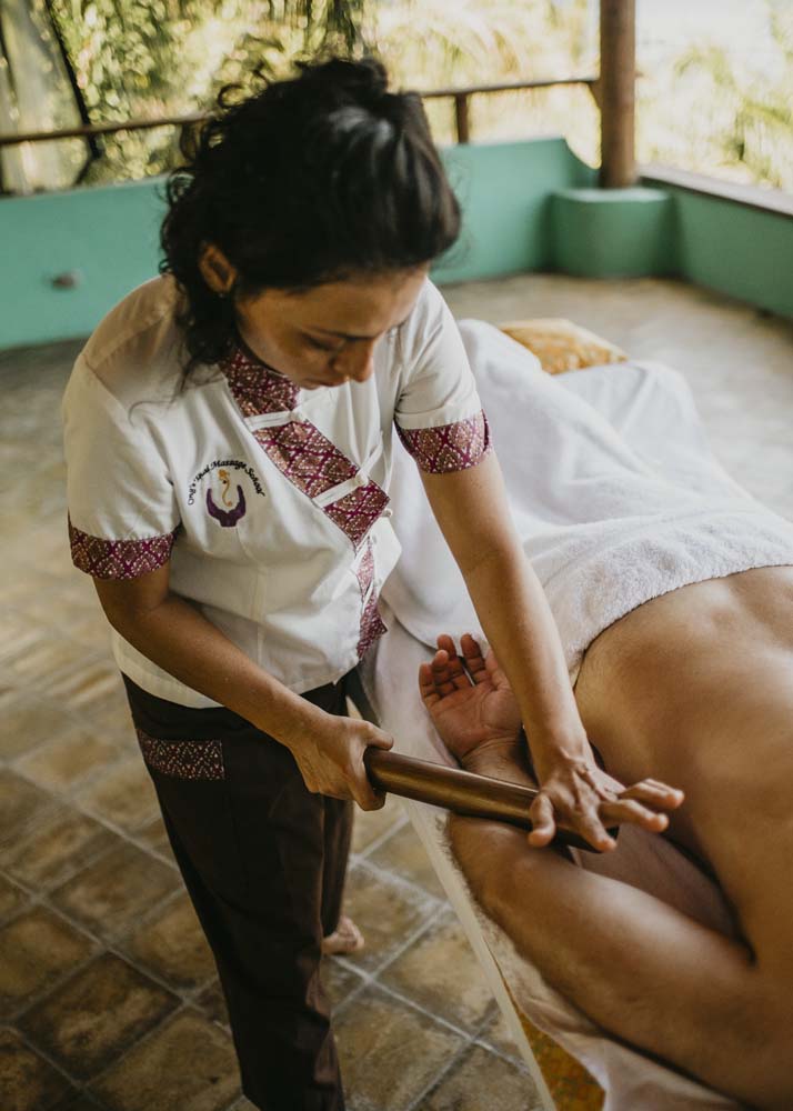 A man getting a massage at Tranquilseas